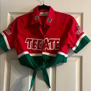 Tecate Red and Green Crop Top